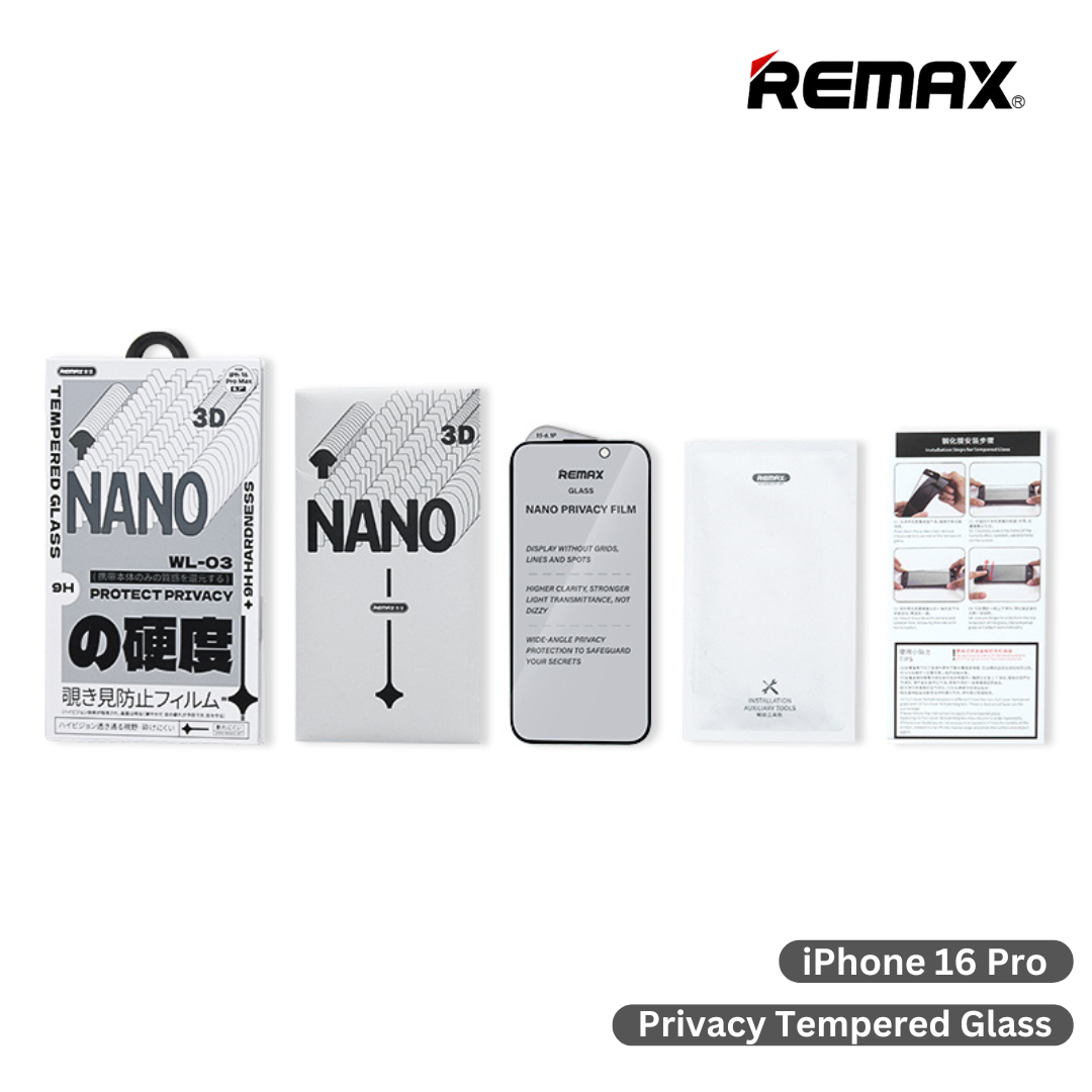 iPhone 16 Pro>> REMAX Privacy Tempered Glass Future Ultra-Soft Series - Light Grey