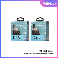 REMAX - K15 Lightning One-to-Two Wireless Microphone - Black