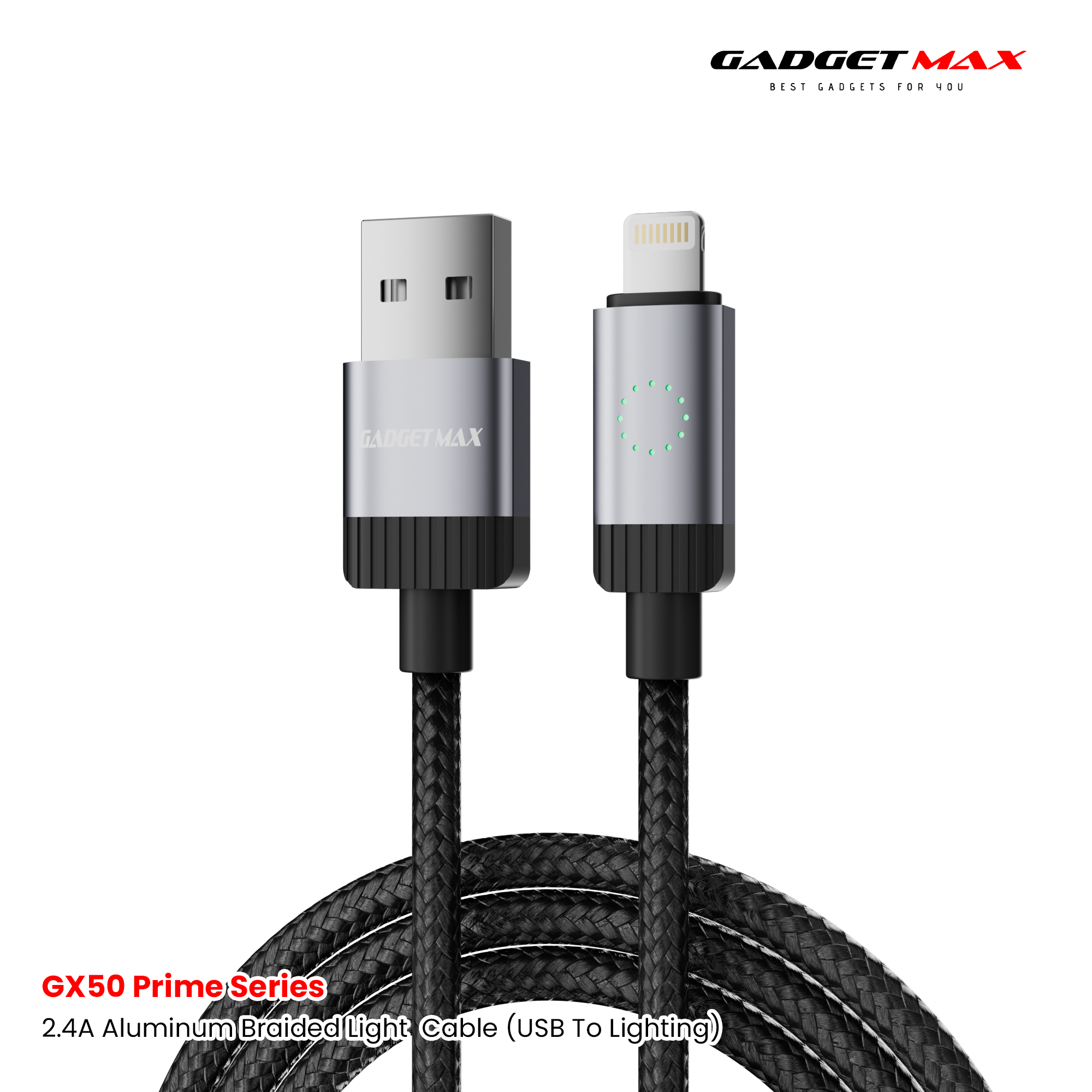GADGET MAX - GX50 Type-C Prime Series USB To Type-C Fast Charging Data Cable (3A) - Black