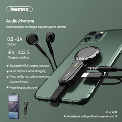 REMAX - RL-LA08 Finger Loop 3.5mm & Lightning Audio Adapter - Black