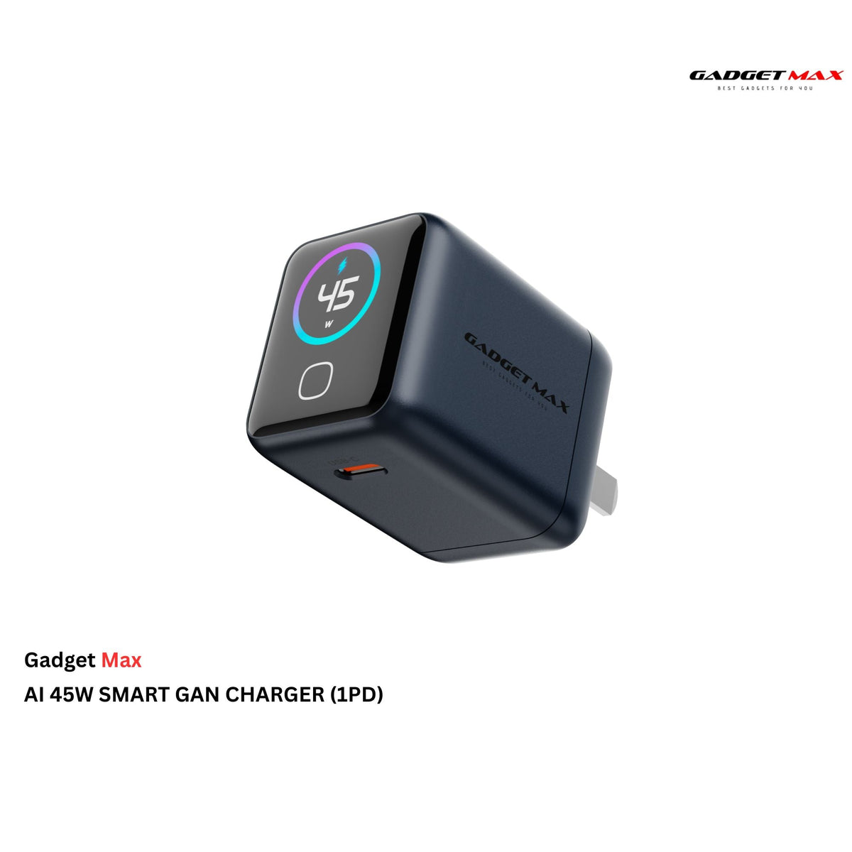 GADGET MAX - AI 45W (1PD) Smart GAN Charger - Grey