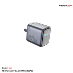 GADGET MAX - AI 45W (1PD) Smart GAN Charger - Grey