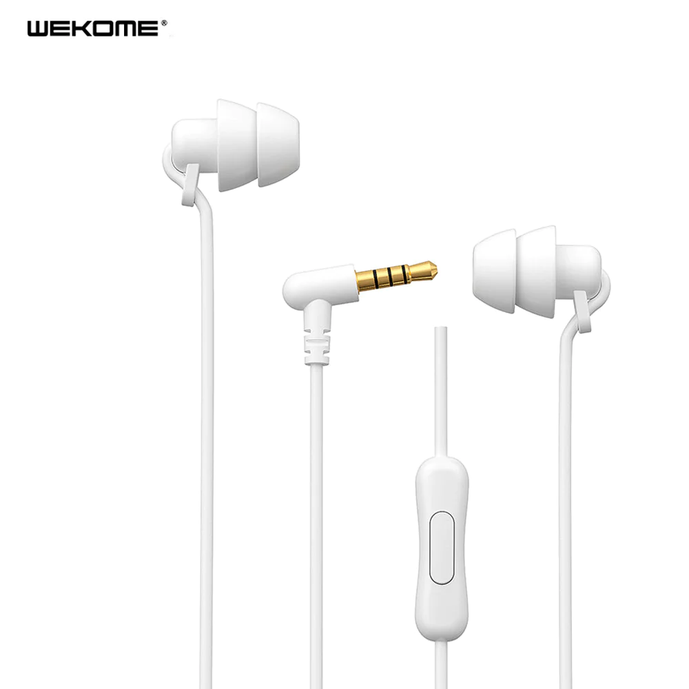 WK YB02 SHQ SERIES WIRED SLEEP EARPHONES FOR MUSIC & CALL YB02 (3.5MM) - White