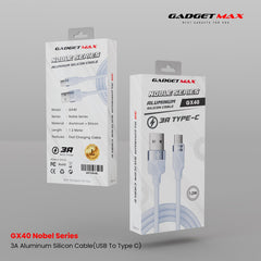 GADGET MAX - GX40 Type-C Nobel Series USB To Type-C Charging Data Cable (3A) - Blue