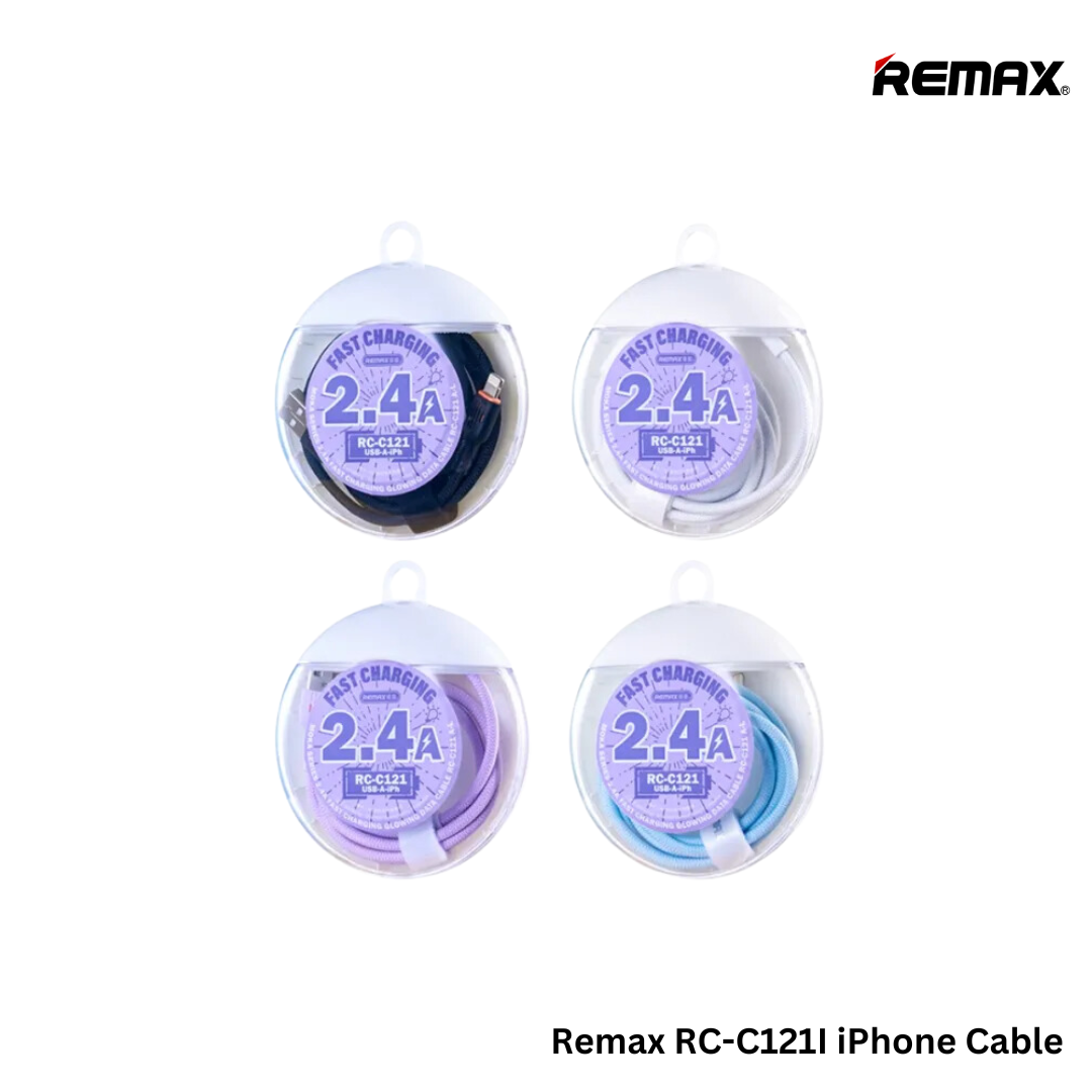REMAX RC-C 121 A-L Moka Series 2.4A Glowing Fast Charging Lightning Data Cable(Purple)