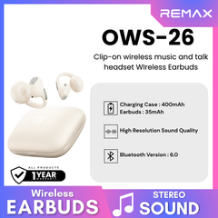 REMAX - OWS-26 Clip-on wireless music and talk WIreless Earbuds - White