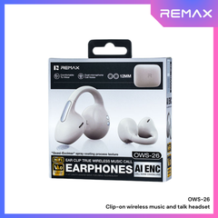 REMAX - OWS-26 Clip-on wireless music and talk WIreless Earbuds - White