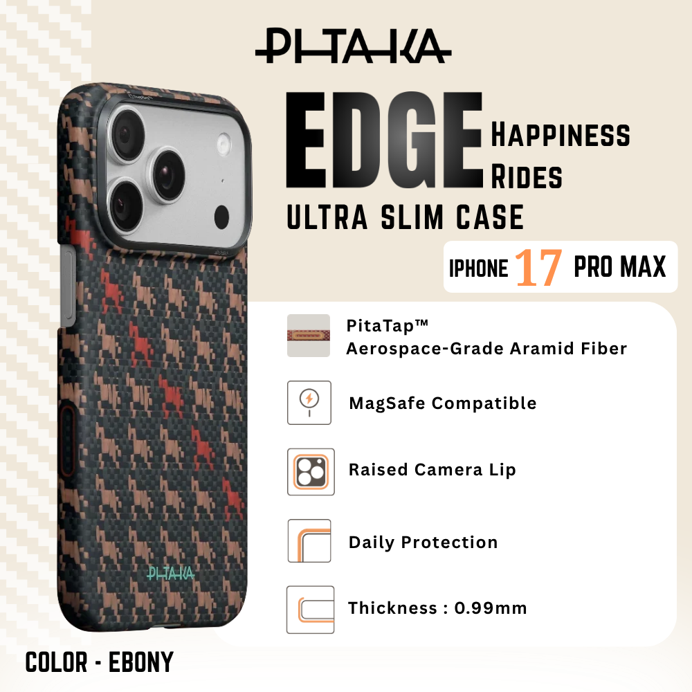 PITAKA - Happiness Rides ( Edge ) Case For iPhone 17 Pro Max (EBON KYLIN)