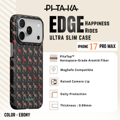 PITAKA - Happiness Rides ( Edge ) Case For iPhone 17 Pro Max (EBON KYLIN)