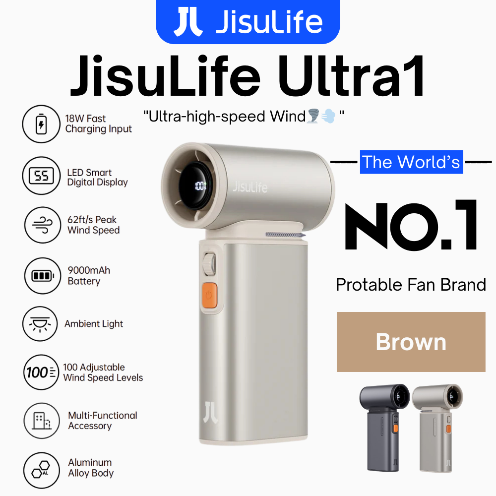 JisuLife - Handheld Fan Ultra 1 ( 9000mAh ) - Light Brown
