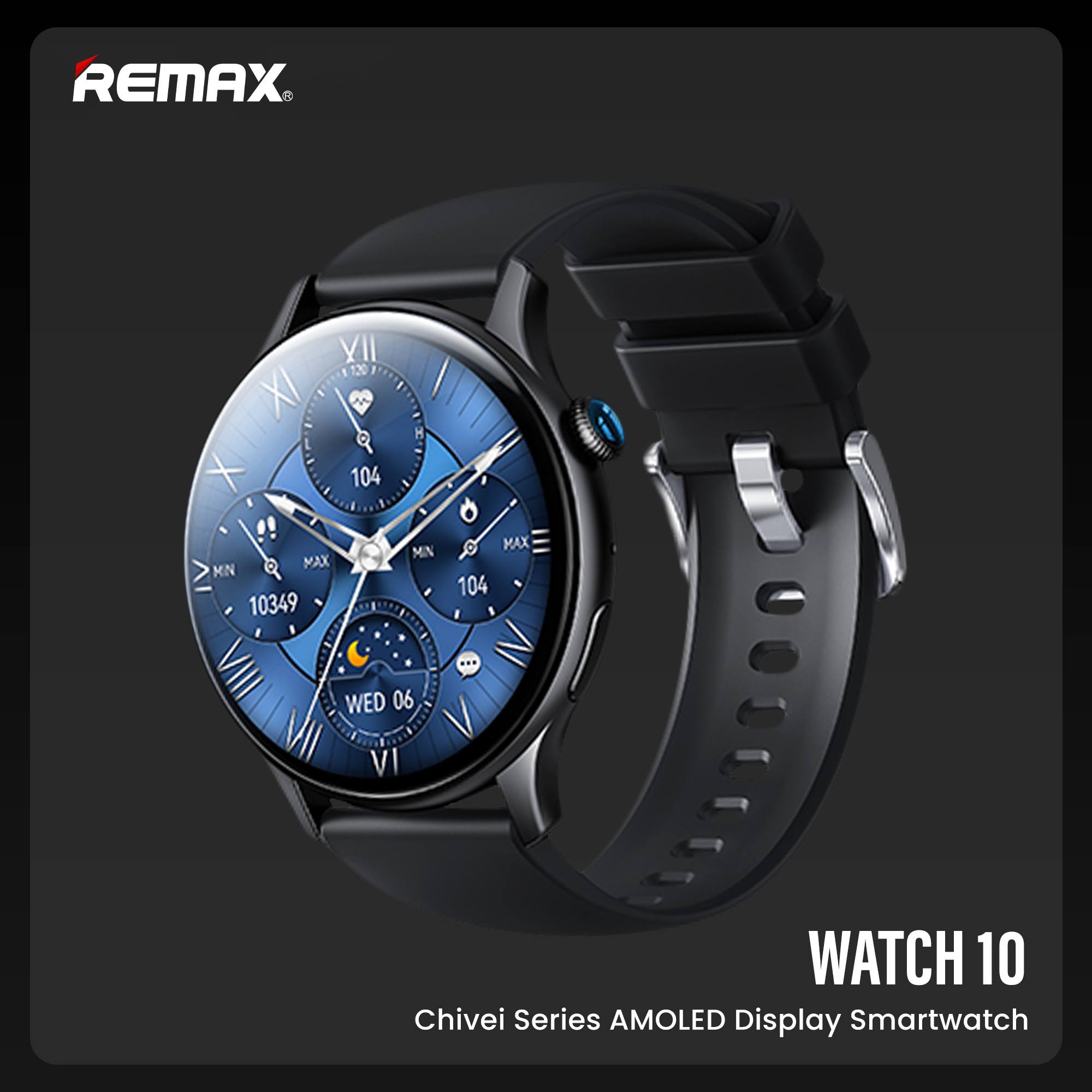 REMAX Watch 10 Chivei Amoled Display Smart Watch(Black) – besttrend-online
