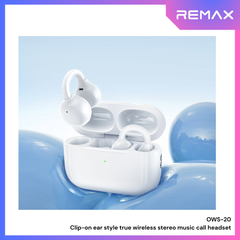 REMAX - OWS-20 Clip-on ear style true wireless stereo music call WIreless Earbuds - White
