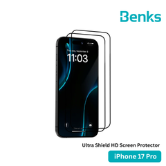BENKS - Ultra Shield HD Screen Protector -IPhone 17 Pro (Black)