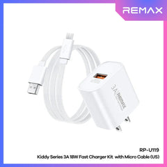 REMAX - RP-U119 Micro Kiddy Series Fast Charger Set (18W) - White