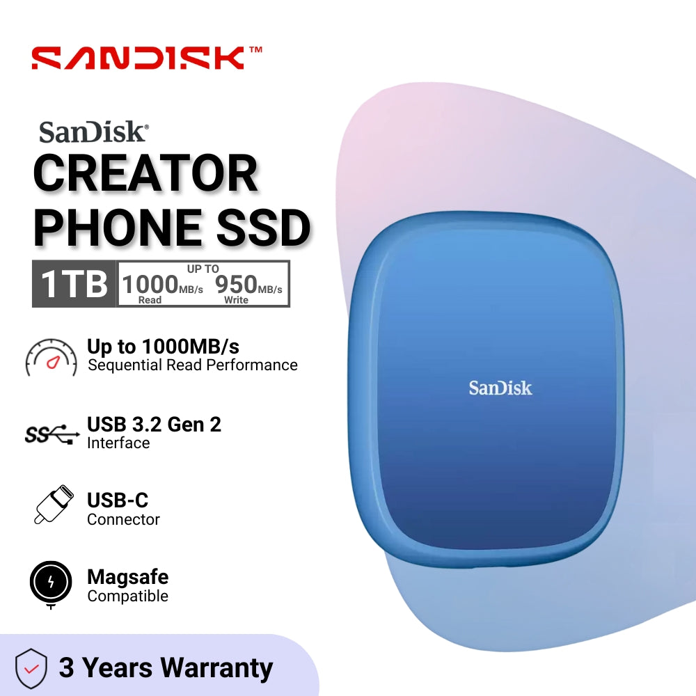 SanDisk - Creator Phone SSD (E62C) - 1TB