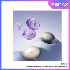 REMAX - TWS-01 Sleep True Wireless Stereo Music Talking WIreless Earbuds - Grey