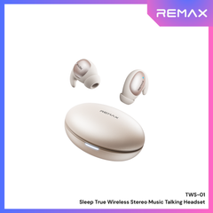 REMAX - TWS-01 Sleep True Wireless Stereo Music Talking WIreless Earbuds - Beige