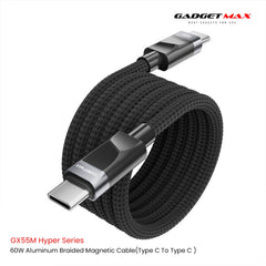 GADGET MAX - GX55M C-C Hyper Series Type-C To Type-C Fast Charging Magnetic Data Cable (60W) - Black