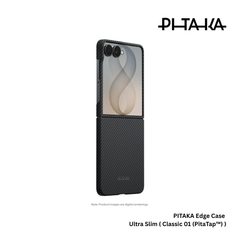 PITAKA - Ultra Slim ( Edge ) Case For Samsung Z Flip 8 - Black / Grey