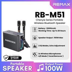 REMAX - RB-M51 5.4 Chenyie Series Portable Wireless Speaker With Light (100W) - Black