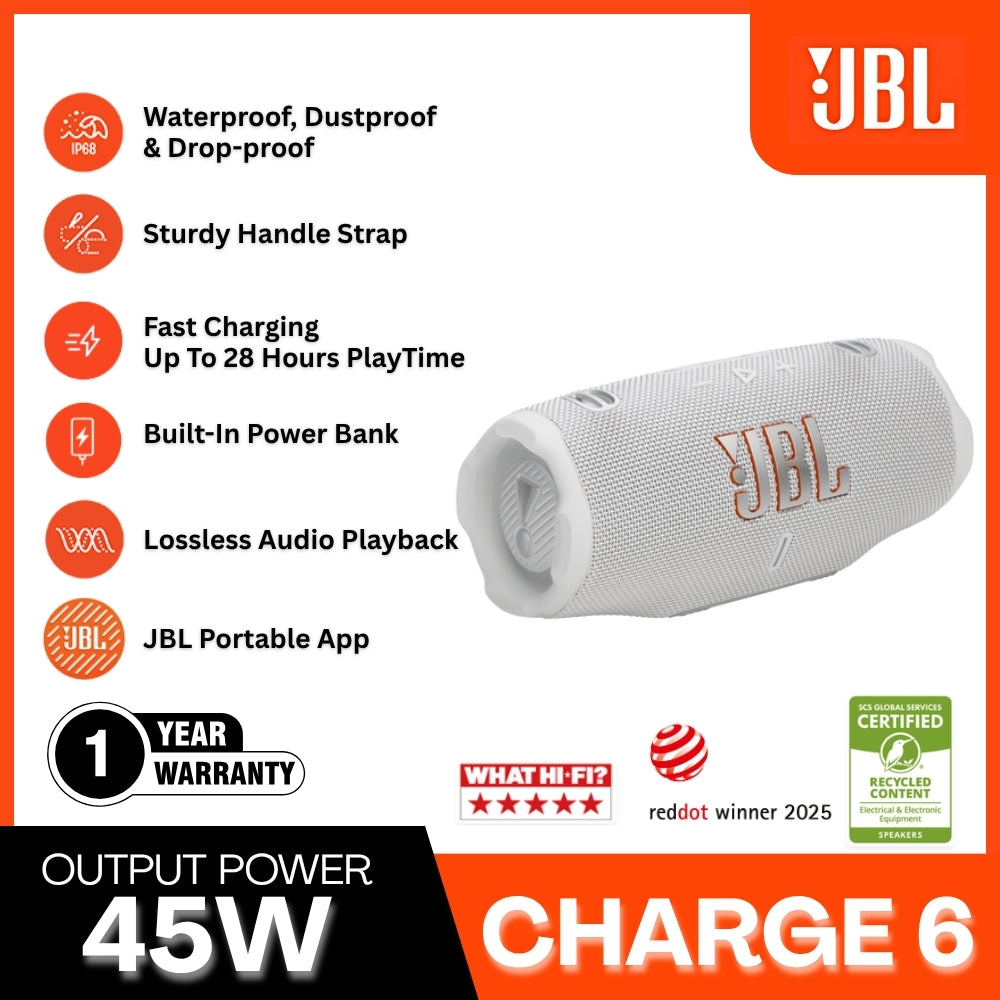 JBL - Charge 6 Portable Bluetooth Speaker - Sand
