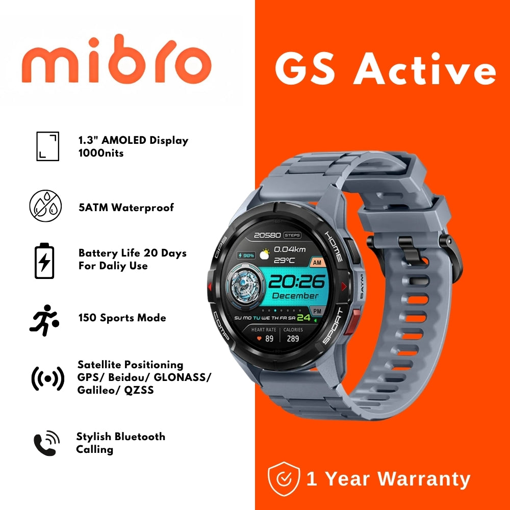Gs Core Smart Mibro - GS Active Smart Watch - Grey – besttrend-online