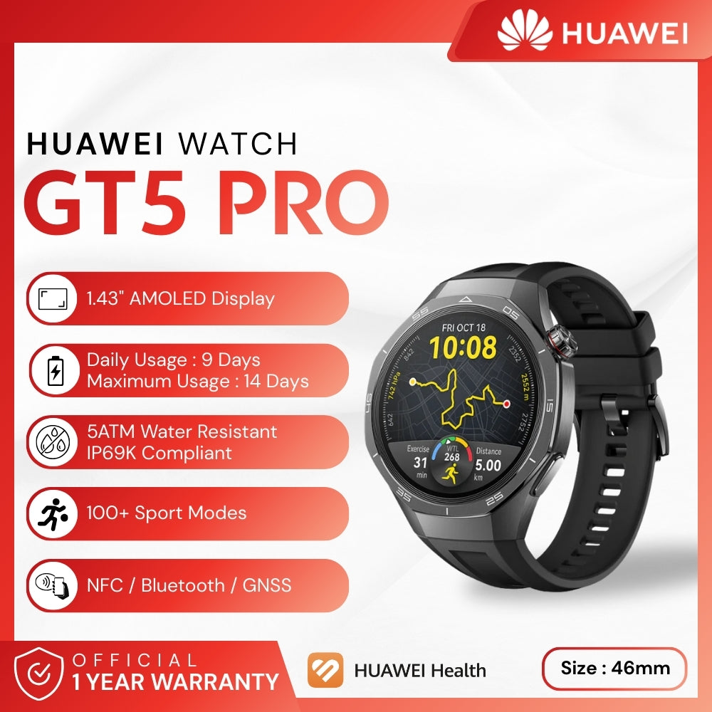 HUAWEI - Watch GT5 Pro Smart Watch (46mm) - Black