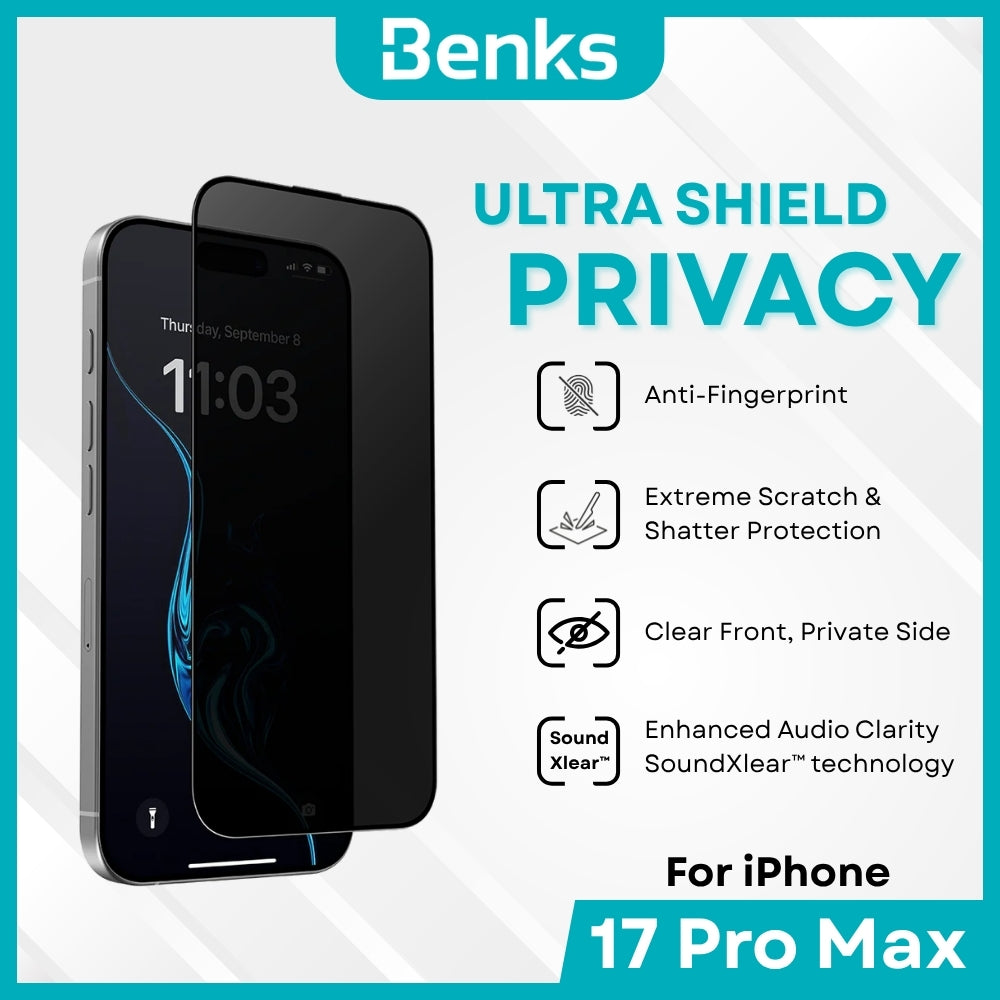 BENKS - Ultra Shield Privacy Screen Protector - IPhone 17 Pro Max