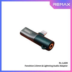 REMAX - RL-LA09 2.0A Lightning & 3.5mm Audio Jack Splitter - Black
