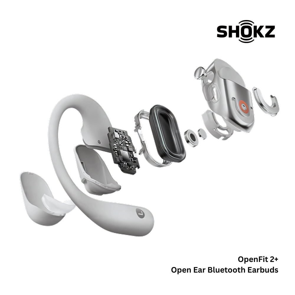 SHOKZ - OPENFIT 2+ Open Ear Bluetooth Earbuds - Grey