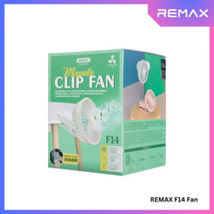 REMAX F14 Magnetic Clip Fan (1200mAh) - Pink