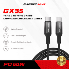 Gadget Max - GX35 C-C Gradient Series PD Fast Charging Data Cable (60W) - Blue