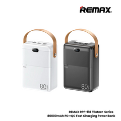 REMAX RPP-118 Piloteer Series 80000mAh PD+QC Fast Charging Power bank (PD 27W+QC 22.5W) - White