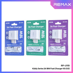 REMAX - RP-U119 Lightning Kiddy Series Fast Charger Set (18W) - White