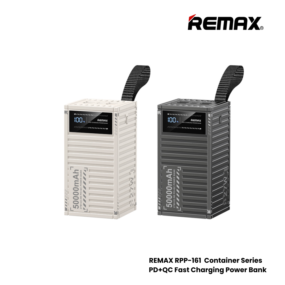 REMAX - RPP-161 Container Series 50000mAh PD+QC Power Bank (PD 27W+ QC22.5W) - Grey