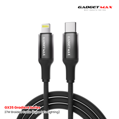 Gadget Max - GX35 C-L Gradient Series PD Fast Charging Data Cable (27W) - Black