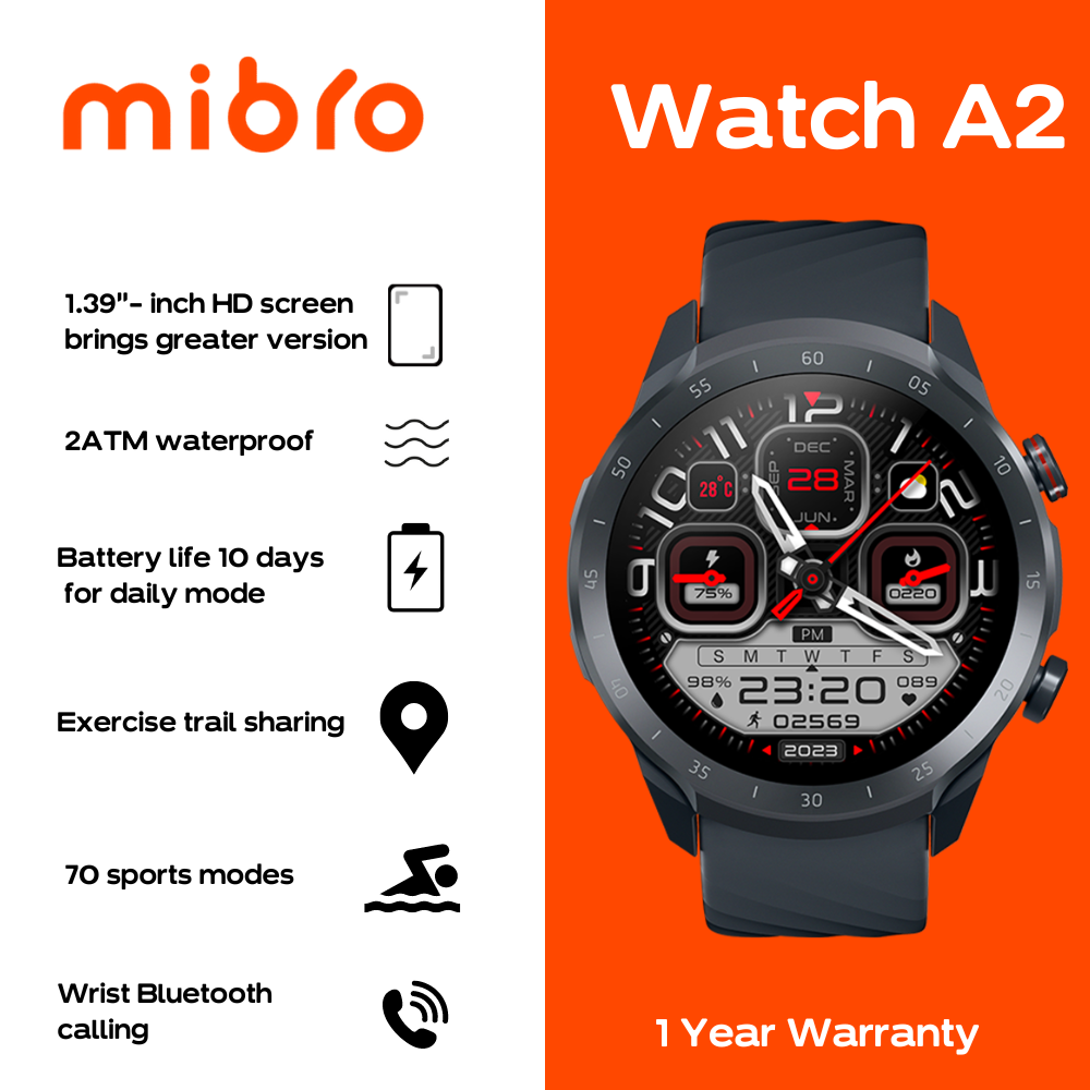 Mibro - Watch A2 Sporty Smart Watch - Black