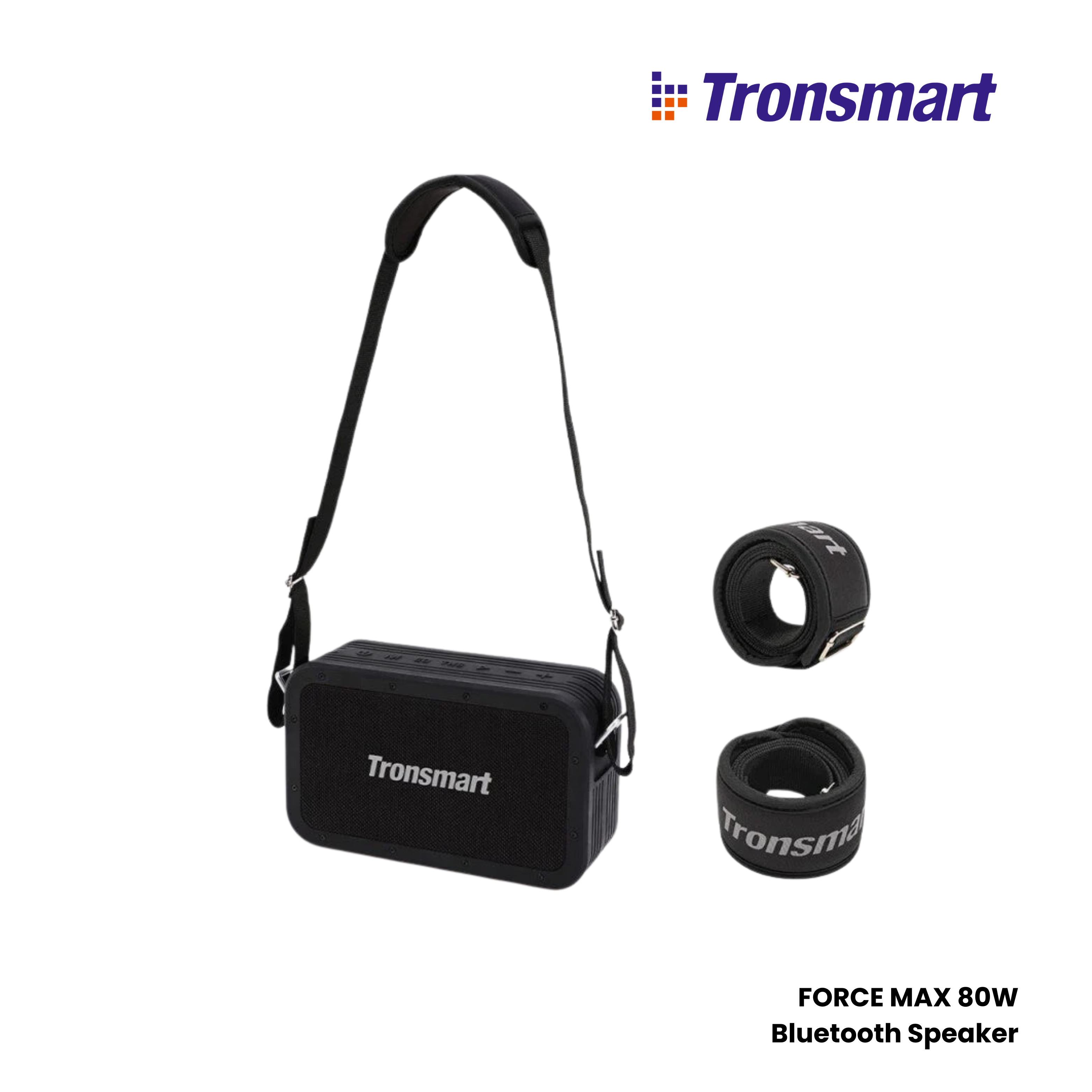 TRONSMART Force Max 80W Portable Wireless Bluetooth Outdoor Speaker - Black