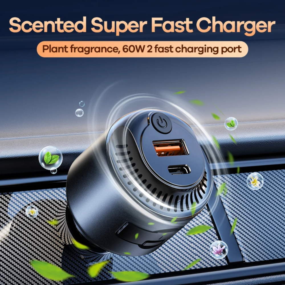 REMAX - RCC353 Yatoy Series 60W PD+QC Scented Car Charger - Black