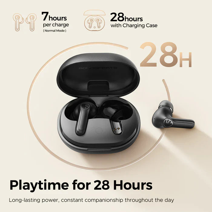 SOUNDPEATS - T3 Pro Call Noise Cancellation Bluetooth Wireless Earbuds - Black
