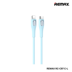 REMAX RC-C097 C-L Crystal Series 3A Liquid Silicone Fast Charging Data Cable Type-C to Lightning(1M)(30W) - Blue