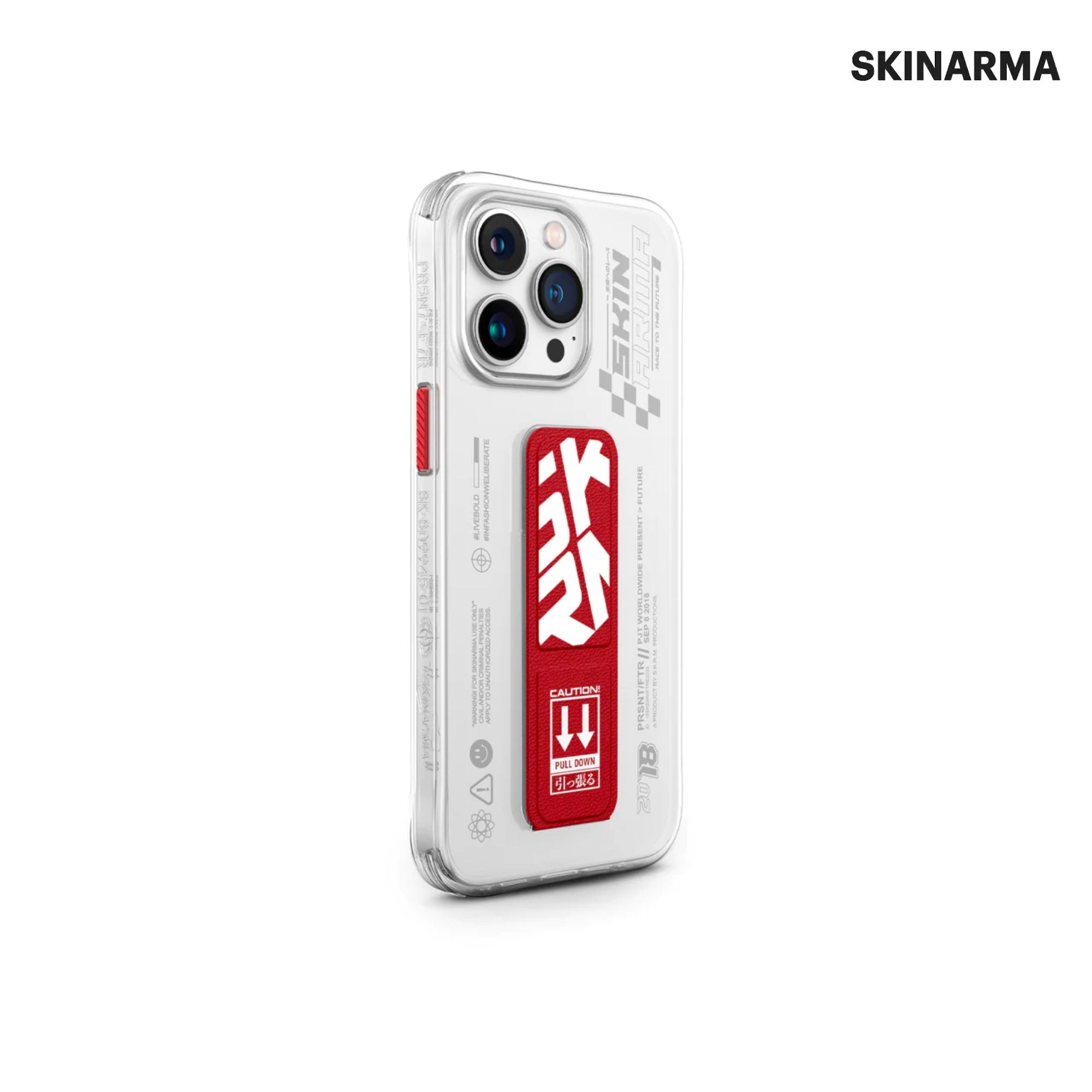 Skinarma iPhone 15 Pro Max APEX Clear Case (Red)