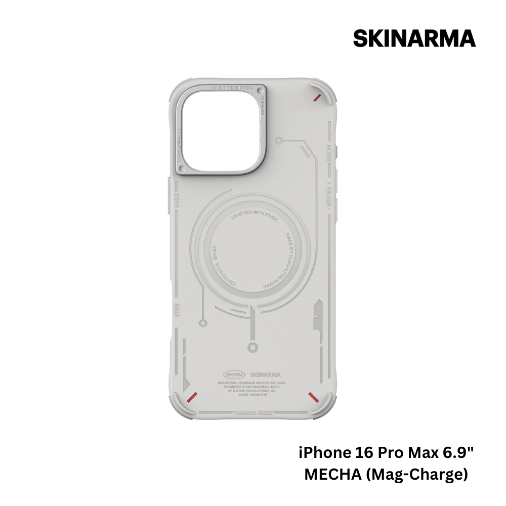 Skinarma iPhone 16 Pro Max 6.9" Mecha (Mag-Charge) Case - Light Grey