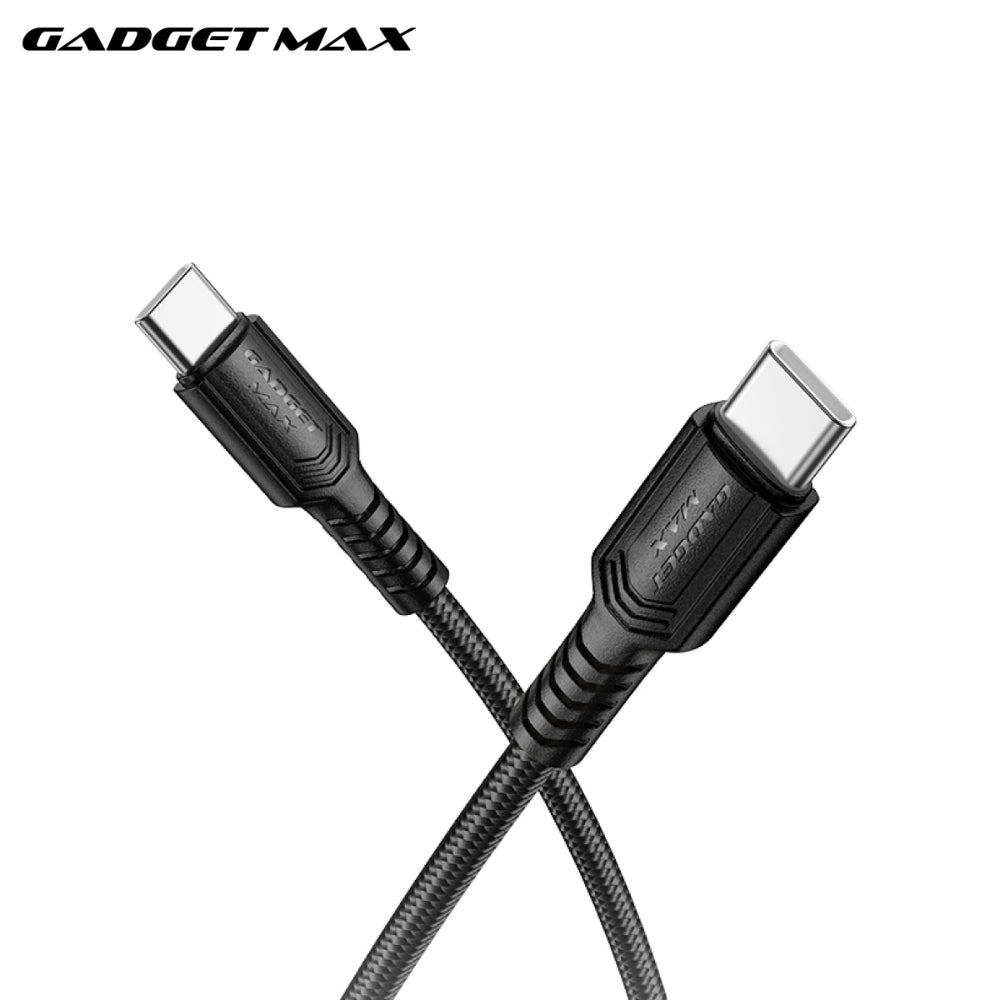 GADGET MAX - GX29 C-C Woven Series Type-C To Type-C Fast Charging Data Cable (60W) - Black