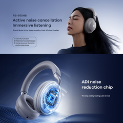 REMAX RB-950HB Binzchi Series Active Noise Cancelling Music Wireless Headphones(Blue)