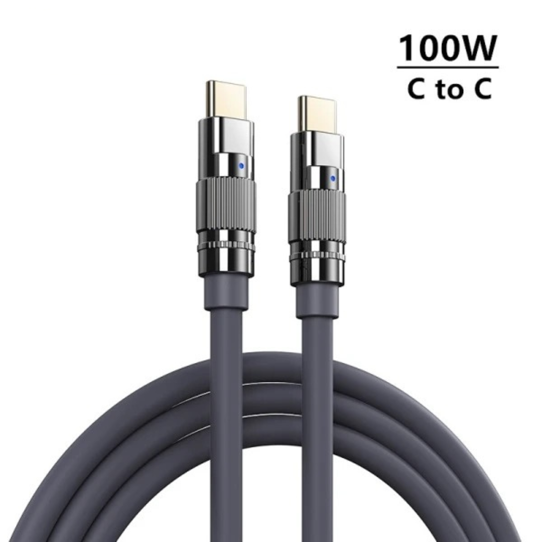 REMAX RC-C055 C-C WEFON SERIES 100W ZINC-ALLOY ELASTIC DATA CABLE WITH LIGHT TYPE C TO TYPE C