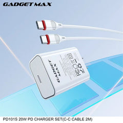 GADGET MAX - PD101S 20W PD Type-C Charger Set - White