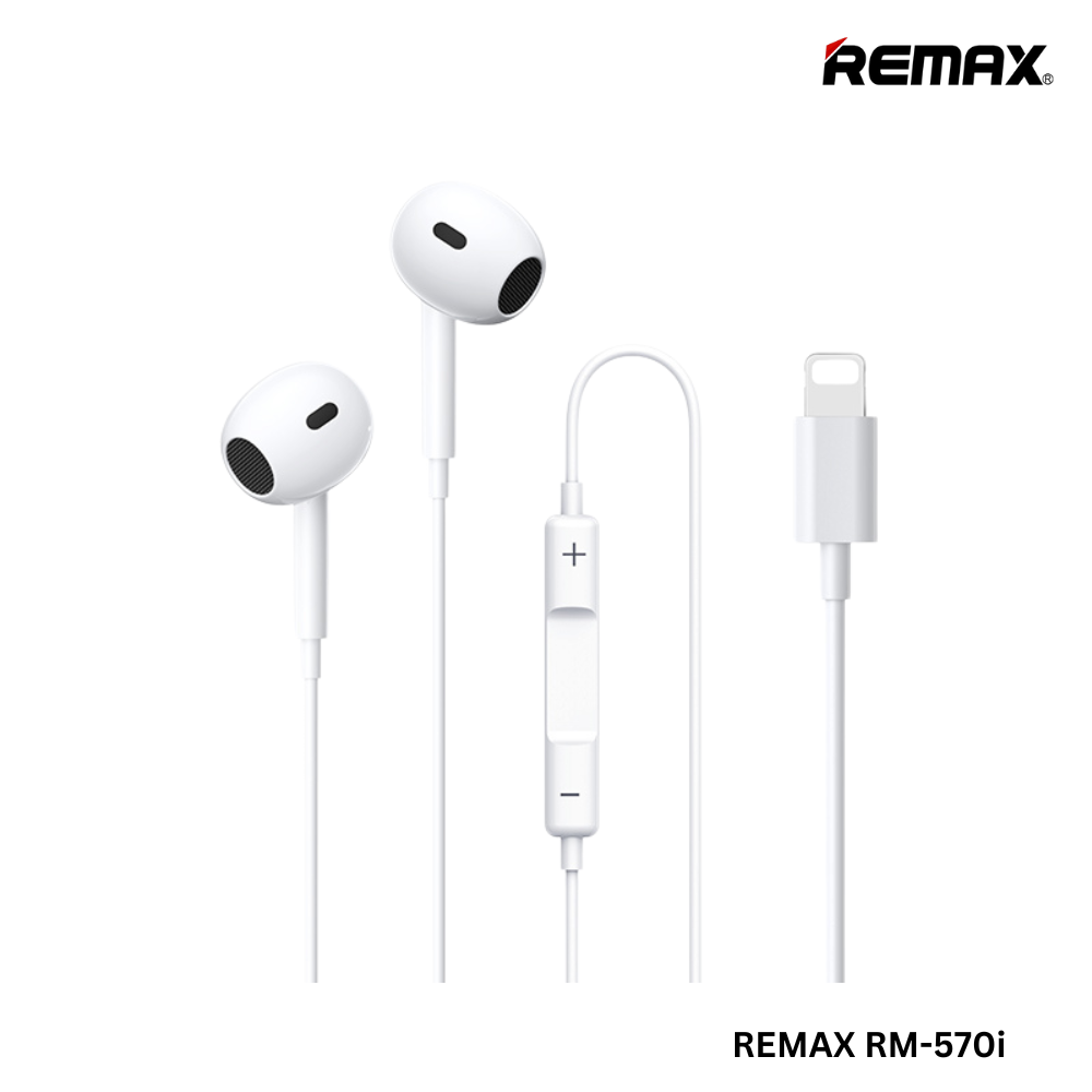 REMAX RM-570i Lightning Wired Earphone For Music & Call (1.2M)