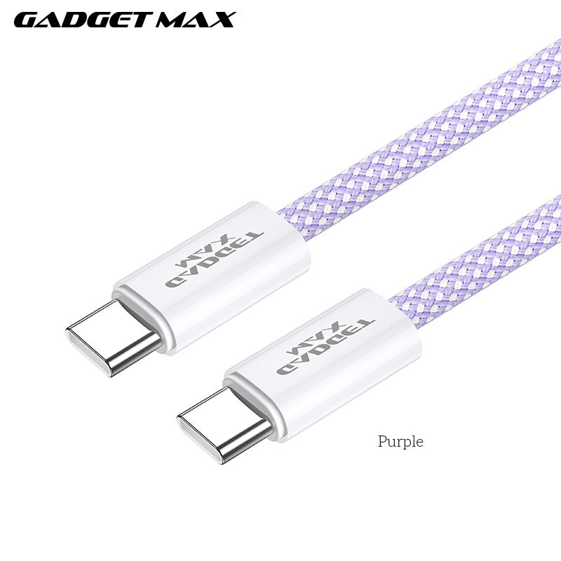 GADGET MAX GX15 FAST CHARGING TYPE-C TO TYPE-C CHARGING DATA CABLE PD(60W) (1.2M) - PURPLE