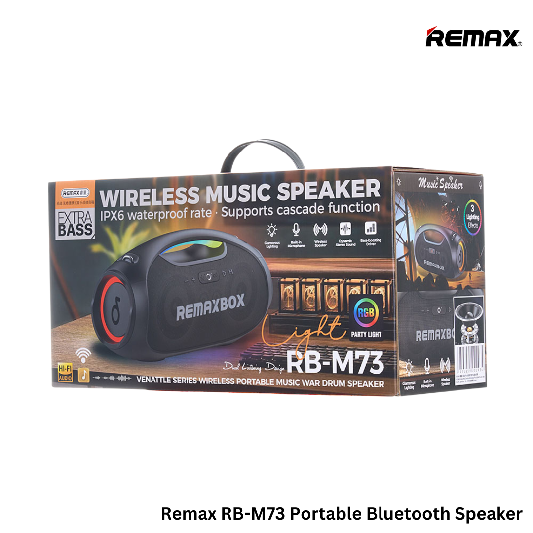REMAX RB-M73 5.3 VENATTLE SERIES WIRELESS PORTABLE MUSIC WAR DRUM SPEAKER